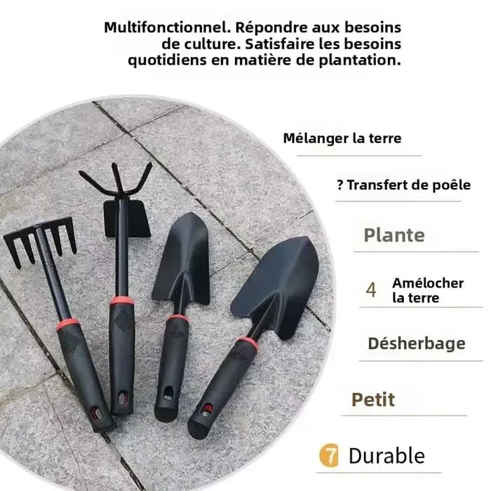 Pelle de jardinage, ensemble de quatre petites pelles