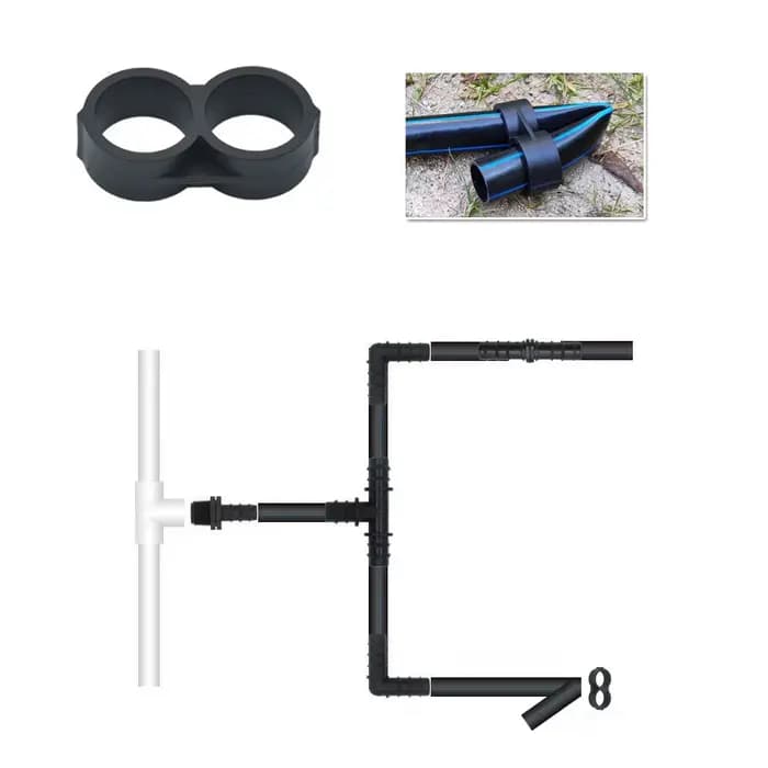Deux raccords de tuyauterie en PE de 16 mm raccord de tuyauterie d'irrigation au goutte - à - goutte