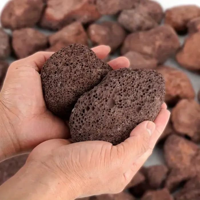 Bio filtre en pierre originale de roche volcanique rouge poreuse naturelle