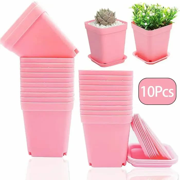 10 pièces jardinage Mini coloré Multi carré pépinière Pots de fleurs plantes vertes succulentes Pot de plante avec plateau décoration de la maison