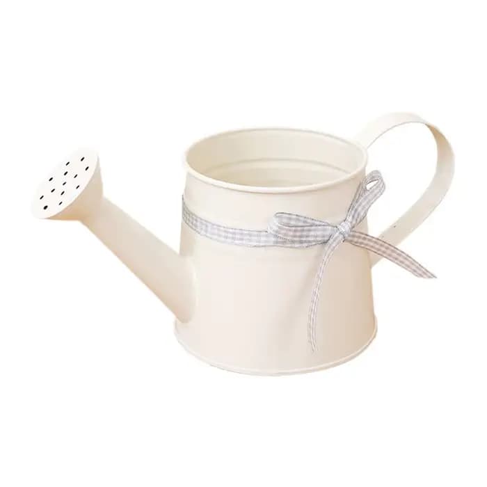 Indoor Watering Can 1L Metal Pot with Sprinkler Head and Gingham Ribbon Modern Plant Watering Cans f