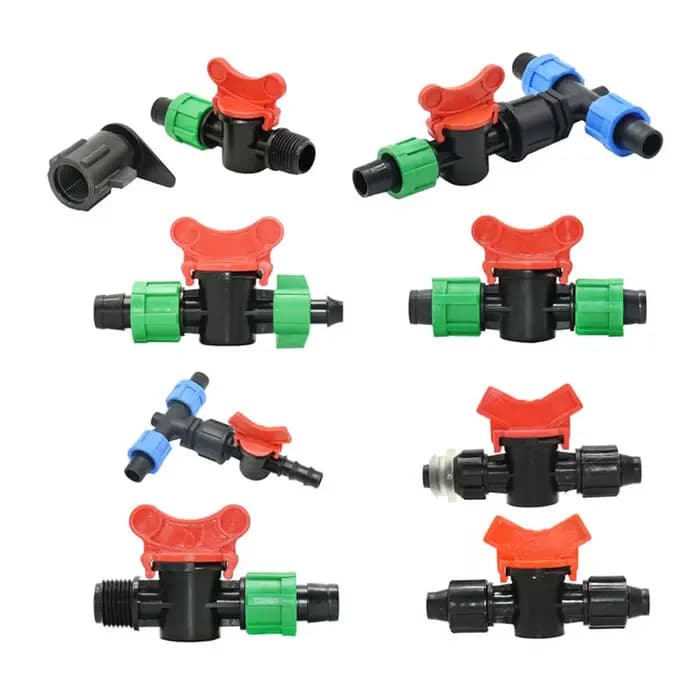 Raccords de bande d'irrigation goutte à goutte, 5/8 pouces, 16mm, bouchon d'extrémité coudée en T, c