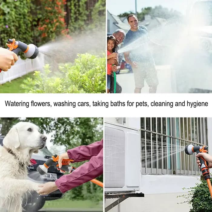 Pistolet d'arrosage de jardin, 8 Modes, pulvérisateur haute pression, buse d'arrosage réglable pour
