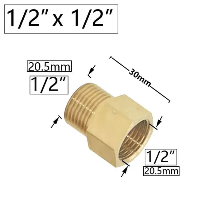 Connecteur de filetage de référence mâle femelle en laiton, adaptateur de couplage de Transition en