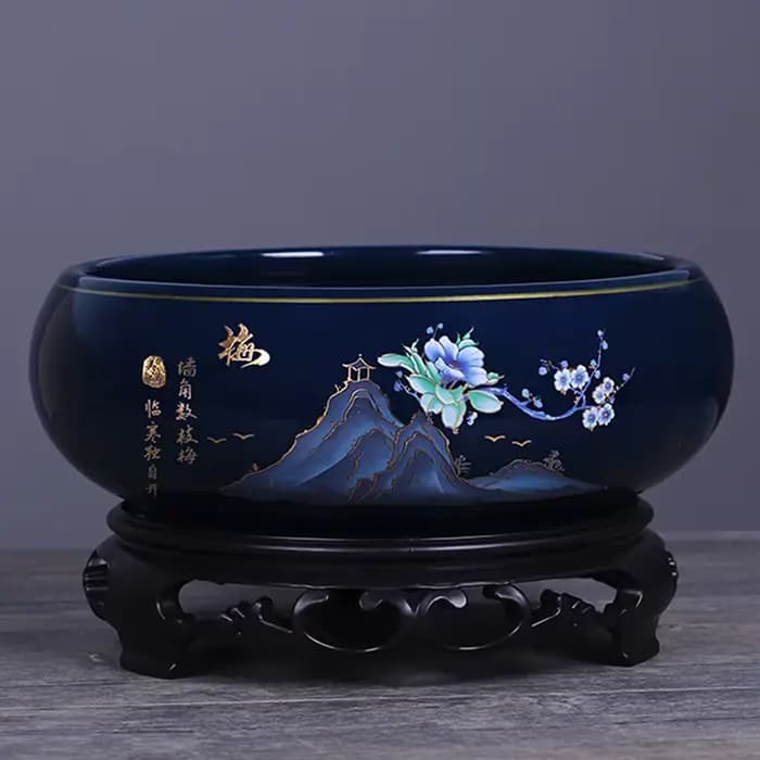Pot de fleur hydroponique en céramique de Style chinois créatif, orchidée prune, chrysanthème de bambou, Pot de fleur de jardinage, ornement de bureau
