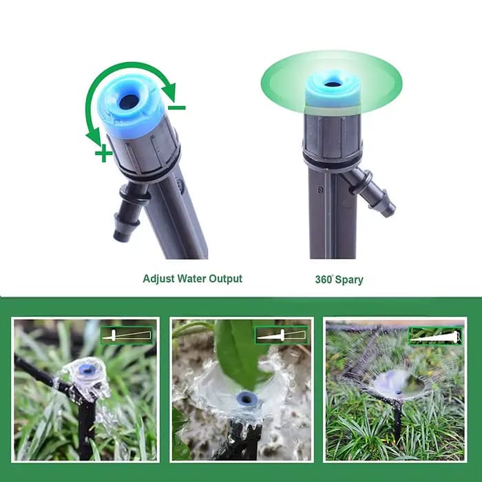 Buse d'arrosage de jardin, 10 pièces, goutteur de diffusion, système d'irrigation pour tuyau de 4/7m