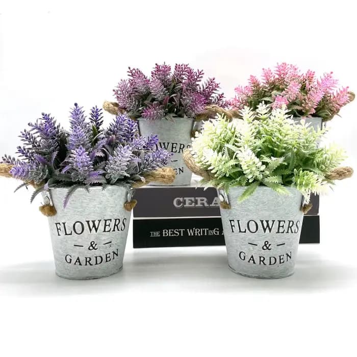 Fleurs artificielles simulé Eucalyptus lavande plante en pot pour décorer la maison Restaurant salon décor jardin fête bureau