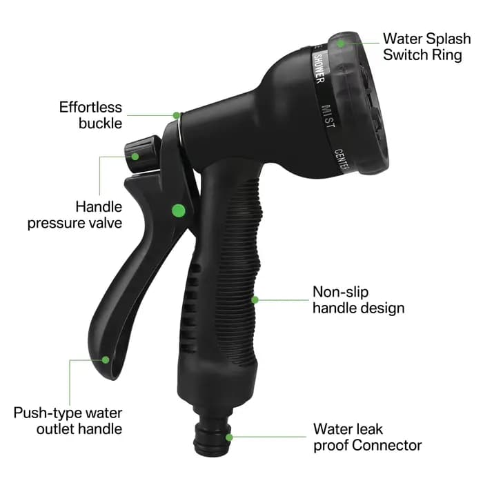 Tuyau de Lavage Magique à Haute Pression Extensible avec Pistolet de Pulvérisation, Outil d'Arrosage