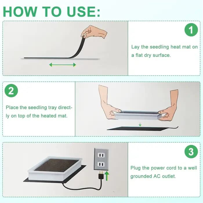 Tapis chauffant pour semis avec thermostat numérique, pour plantes d'intérieur, germination, propaga