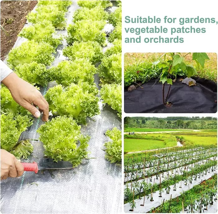 Barrière contre les mauvaises herbes en tissu de paysage de jardin