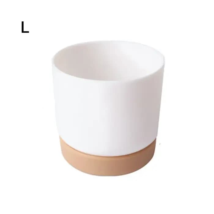 Pot de fleurs rond en Imitation céramique blanche