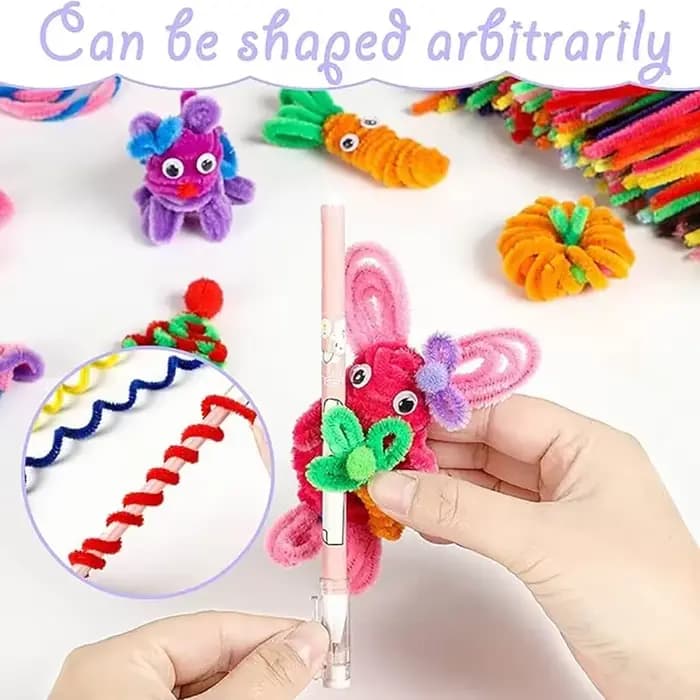 100/50 pièces tiges de Chenille en vrac 22 couleurs tiges de nettoyage de tuyaux de Chenille projets d'art et d'artisanat pour enfants et décorations (6 mm x 12 pouces)