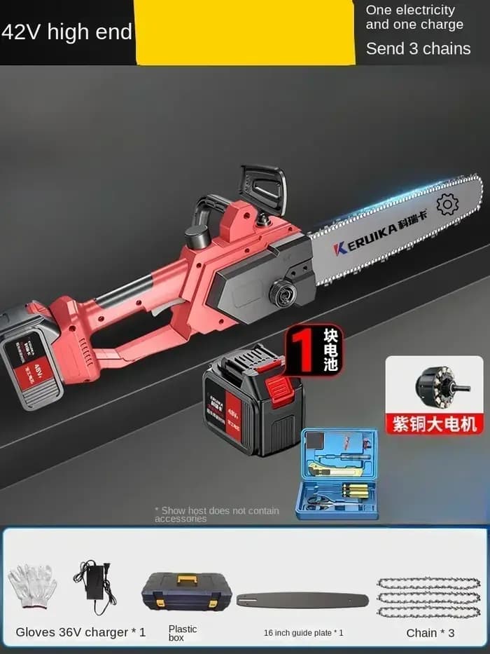 Tronçonneuse électrique professionnelle avec batterie lithium-ion puissante et conception portable DC