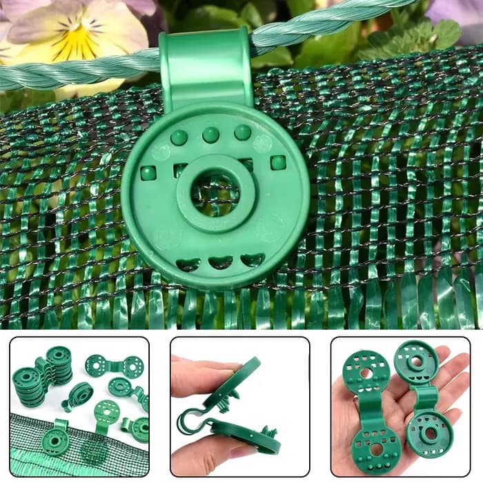 Clip pour tissu d'ombrage vert, 10/20/50 pièces, Clip pour filet d'ombrage, serre de jardin, pinces