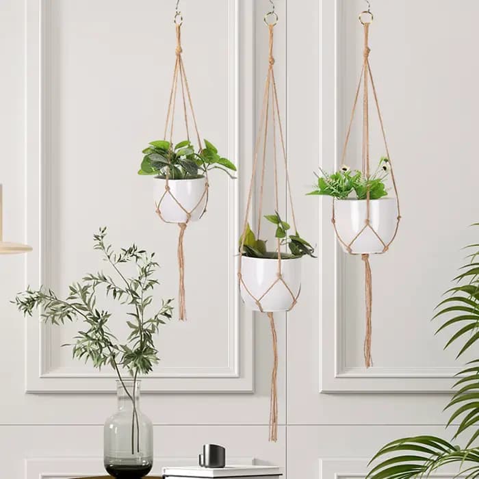 Paniers de suspension de plantes en macramé faits à la main, support de Pots de fleurs, panier de ja