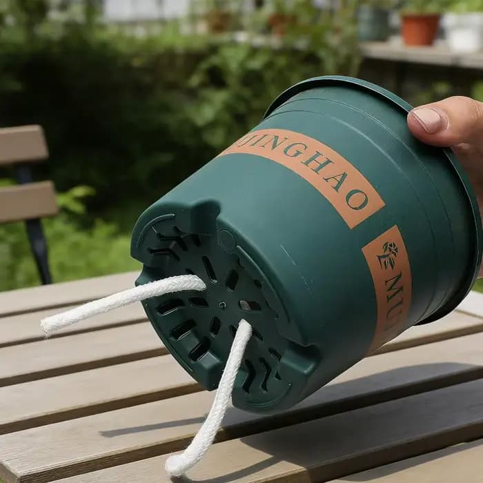 Pots de plantes verts transparents avec trou de drainage