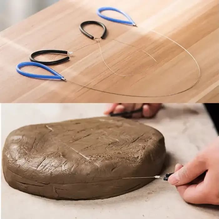 Ligne de coupe de sculpture en argile faite à la main bricolage