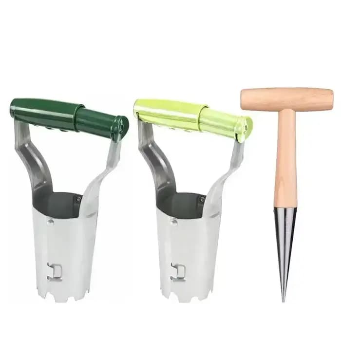 Semoir en acier inoxydable, pelle, manche en bois horticole, perçage de trous, transplantation de semis, plantation de fleurs, jardinière de semis