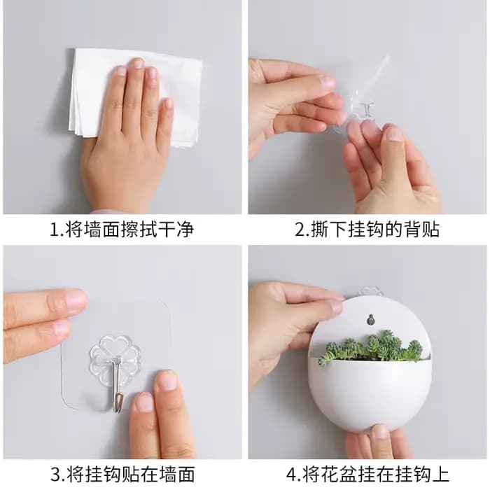 Pot de fleur hydroponique suspendu au mur, Vase en plastique paresseux, Pot de fleur vert, # 2660