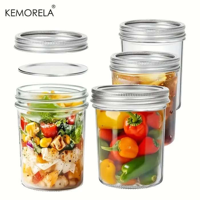 KEMORELA Mason pots 350ML avec couvercles 4 pièces Pint