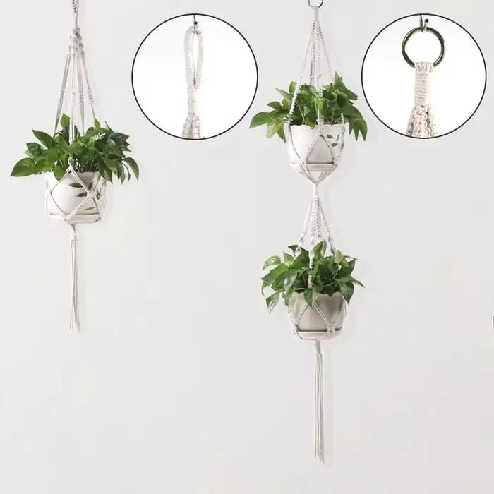 Panier suspendu pour plantes en macramé fait à la main, support pour Pots de jardin, balcon, décorat