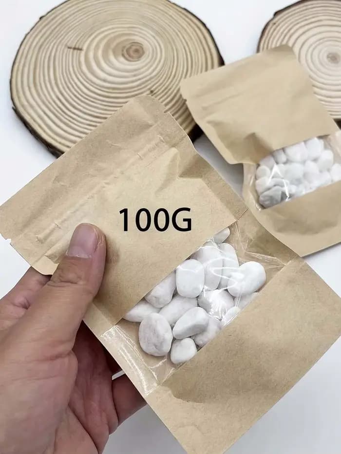 100/300/500G galets blancs pierres décoratives pour plantes-roches de rivière naturelles pour l'amén