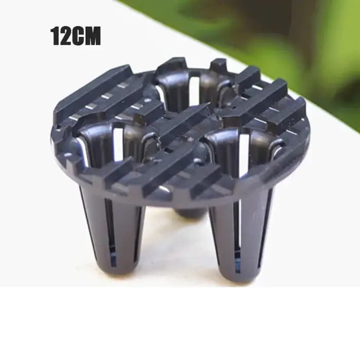 Support de pot de fleurs surélevé en plastique rond avec tapis de contrôle des racines