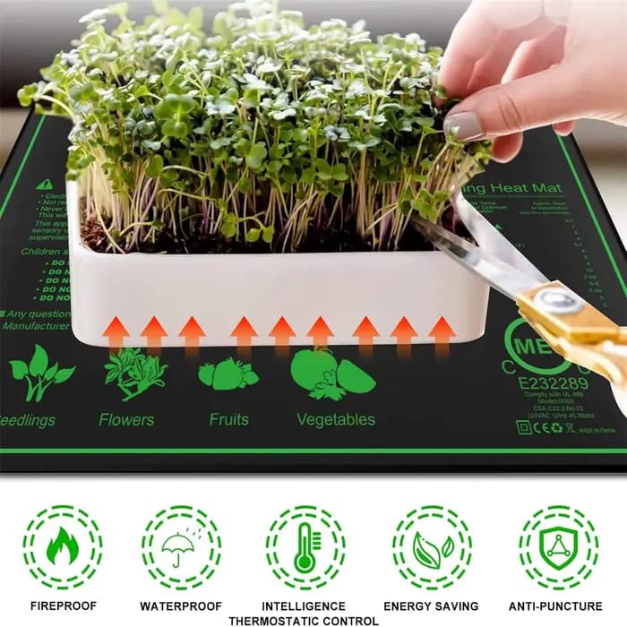 Tapis chauffant pour semis 10/25/50CM, pour plantes d'intérieur, germination, propagation, tapis de