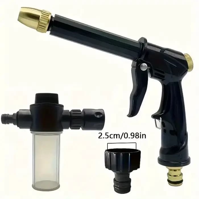Pistolet à mousse haute pression avec buse réglable, connecteur de tuyau d'arrosage rotatif, pulvéri
