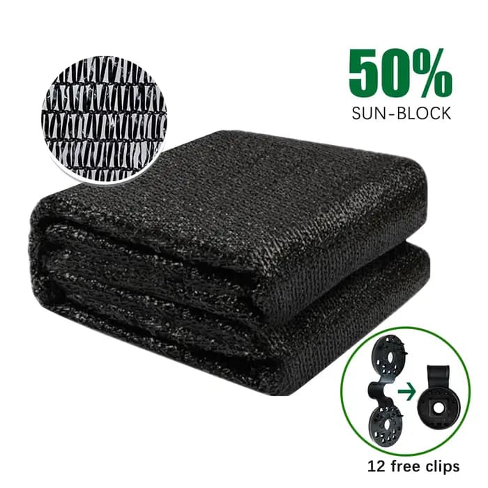 Bord coupé en tissu avec cilps gratuits, grille d'ombrage 50%, crème solaire, couverture de plantes