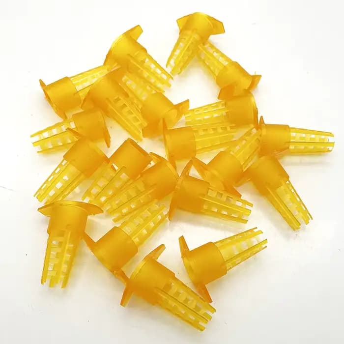 300 pièces outils pour l'apiculture Cages de protection cellulaire en plastique jaune abeille reine