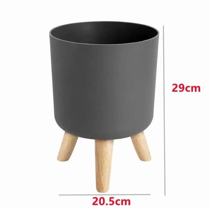 Pot de fleur avec support en bois, présentoir pour plantes, jardinière pour bureau intérieur, décoration de salon, Pot de fleur sur pied