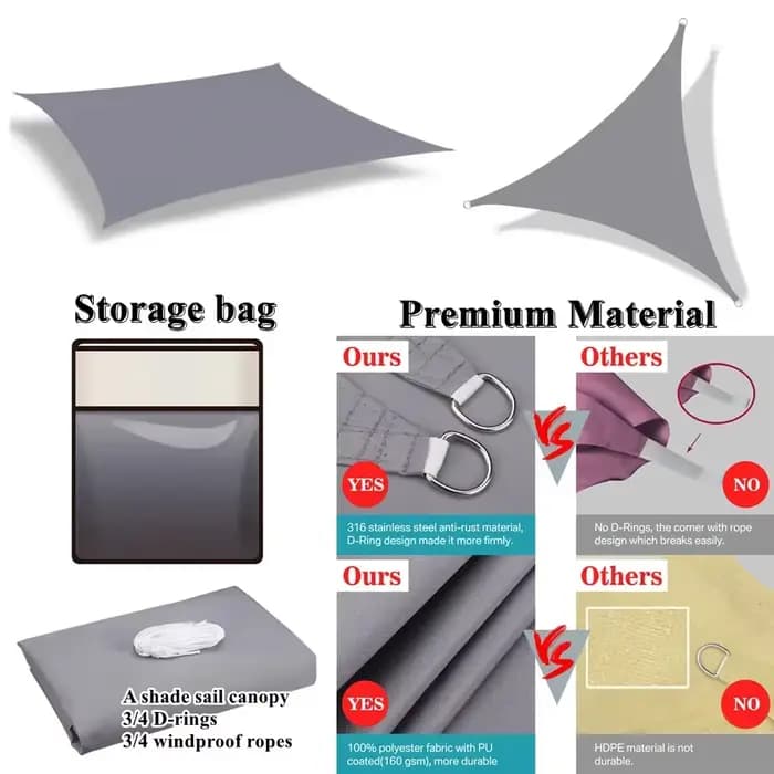 5x4M/4x6M imperméable grand abri solaire pare-soleil Protection auvent extérieur jardin Patio piscin