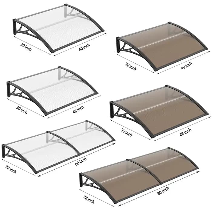 Auvent d'extérieur en Polycarbonate, couverture de toit étanche pour porte d'entrée, Patio, fenêtre,