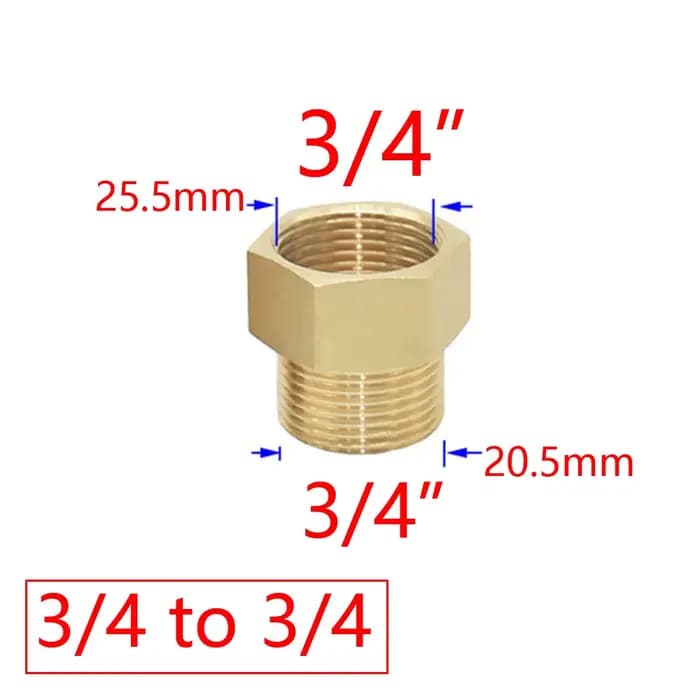 Connecteur de filetage en laiton 1/2 "à 3/4 3/8 1 pouce