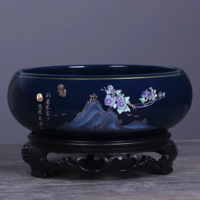 Pot de fleur hydroponique en céramique de Style chinois créatif, orchidée prune, chrysanthème de bambou, Pot de fleur de jardinage, ornement de bureau