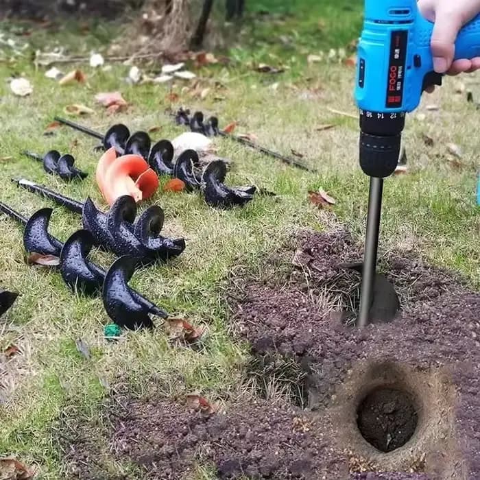 LUSQI 1 pièce Tarière spirale métallique pour jardinage