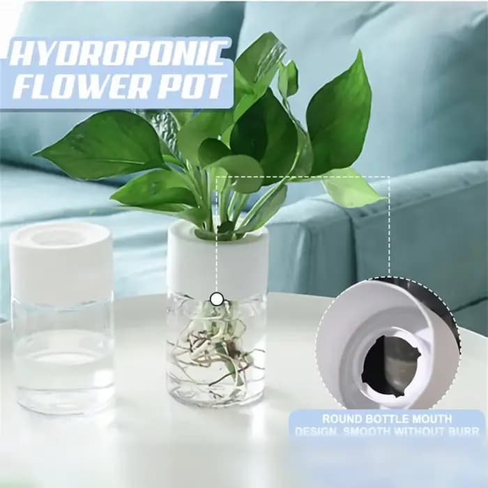 Mini Pot de fleur hydroponique, Vase de plante Transparent sans sol pour la décoration de la maison, Pot de plantes vertes en verre d'imitation