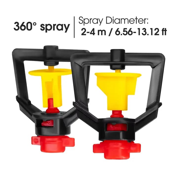Micro arroseur de jardin à distance 360 °, buse d'irrigation goutte à goutte, émetteurs réglables, 1