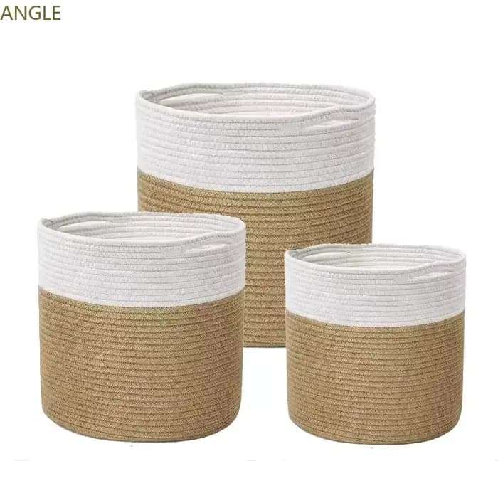Panier à plantes en corde de coton épissé en Jute