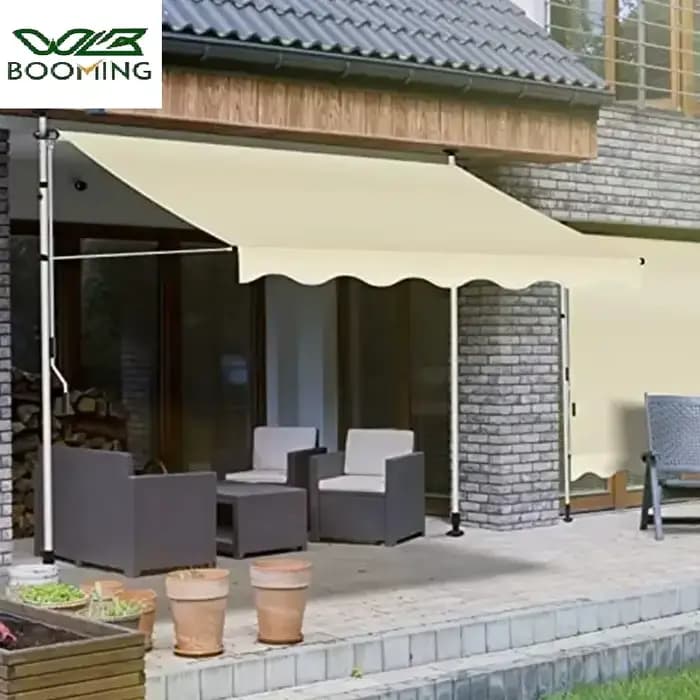 Parasol de terrasse pliable et rétractable, protection contre la pluie et le soleil, auvent latéral,