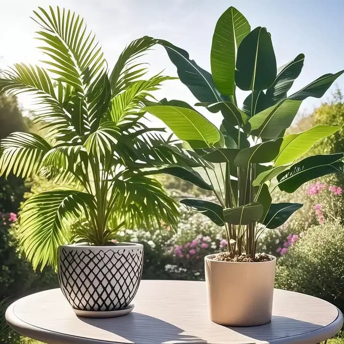 2 pièces 82cm grande échelle Simulation palmier artificiel et feuilles de bananier plantes en pot
