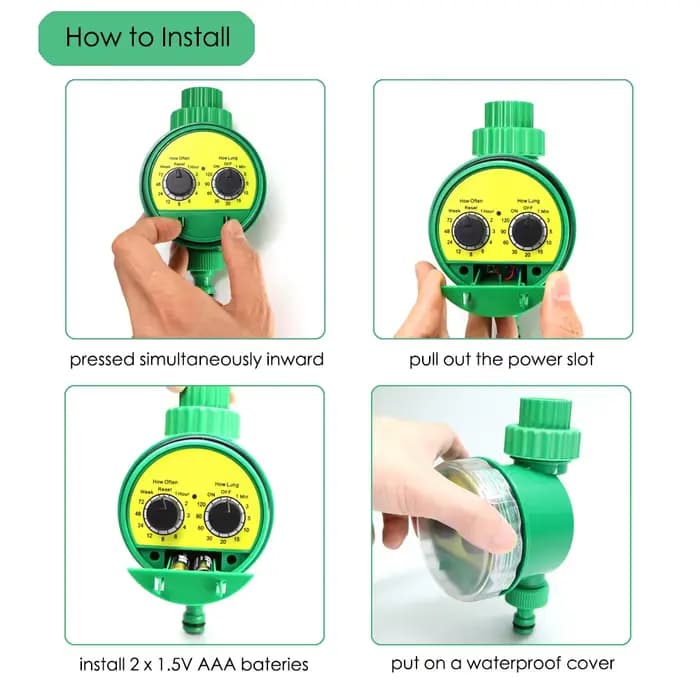 Minuterie d'arrosage de jardin, contrôleur d'irrigation mécanique automatique, Valve Programmable, t