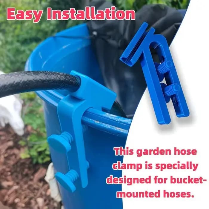 Support de tuyau d'arrosage avec clip de fixation efficace pour un rangement sécurisé du tuyau sur le rebord du seau en jardinage domestique