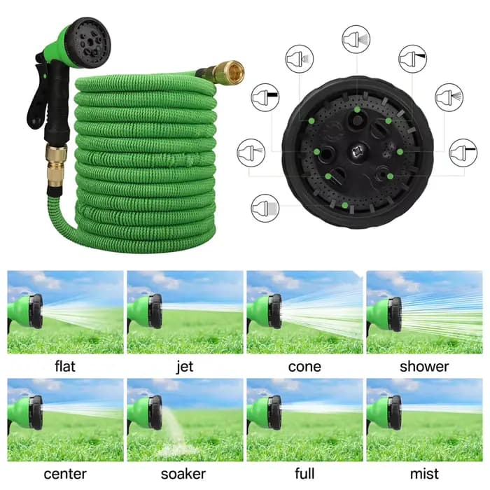 Tuyau d'eau de jardin extensible, Double connecteur métallique, bobine en Pvc haute pression, tuyaux