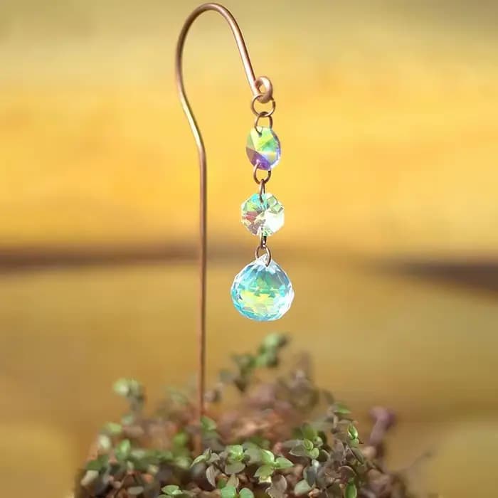 1 pièce Décoration de jardin et de pelouse Attrape-soleil Boule de cristal pour pots de fleurs, pail