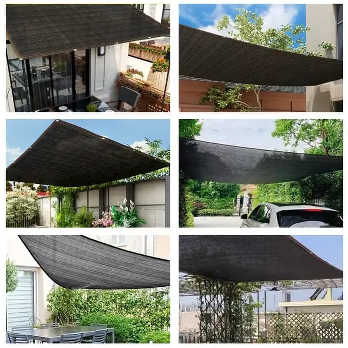Pare-soleil noir à 12 broches, jardin, balcon, couverture pour plantes, serre extérieure, pare-solei