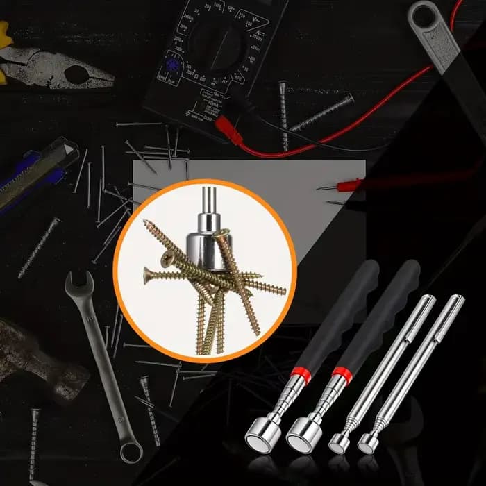 Outil de préhension magnétique télescopique
