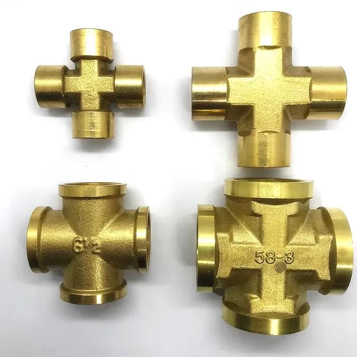 Connecteur de tuyau en laiton croisé 1/2 "3/8", filetage mâle femelle, raccord en cuivre, Joint bout