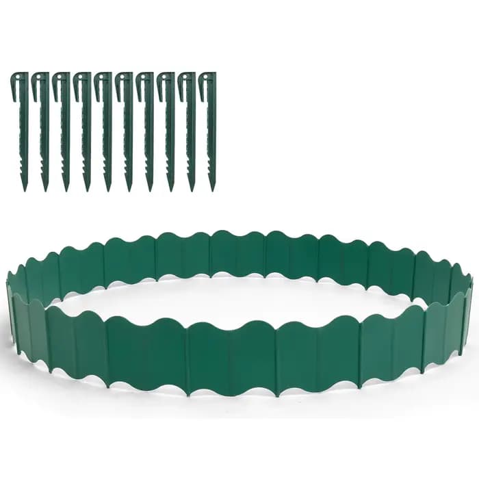Clôture de jardin de 3m, pour pelouse extérieure, bordure de sol, bordure décorative, piquet de Supp